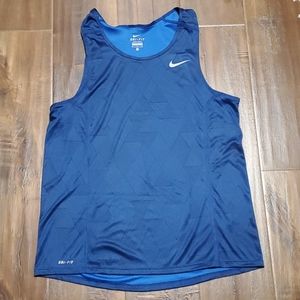 Nike men's medium dri fit tank,  blue geometric